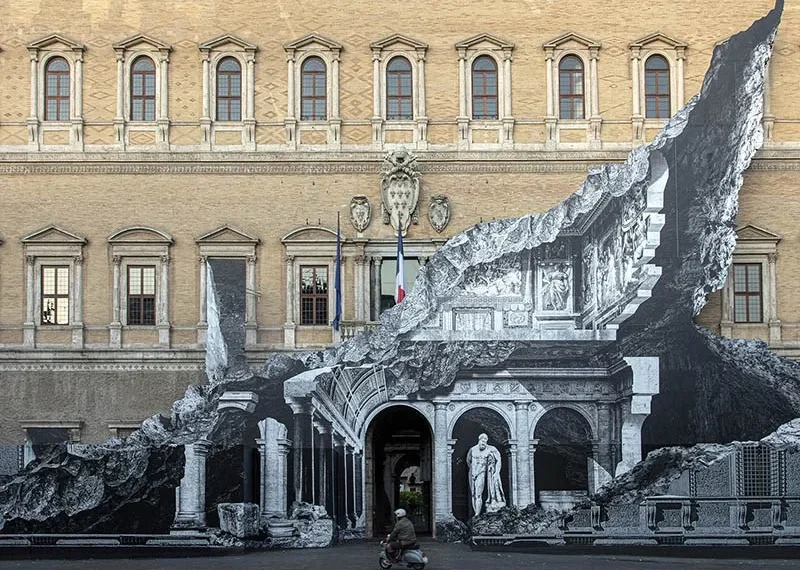 A look at the ‘X-ray’ illusion on historic Palazzo Farnese in Rome